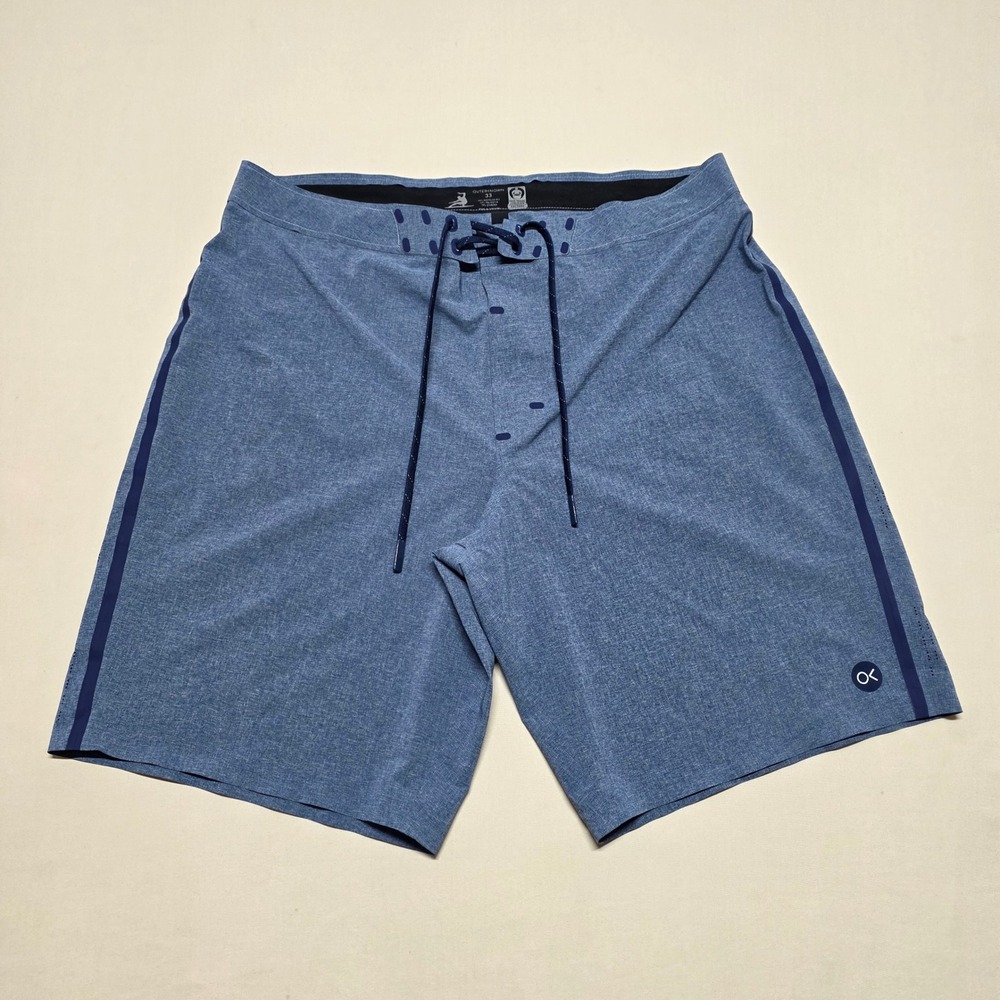 Outerknown Apex Board Shorts Slate Heather Men Size 33 Stretch Swim Trunks